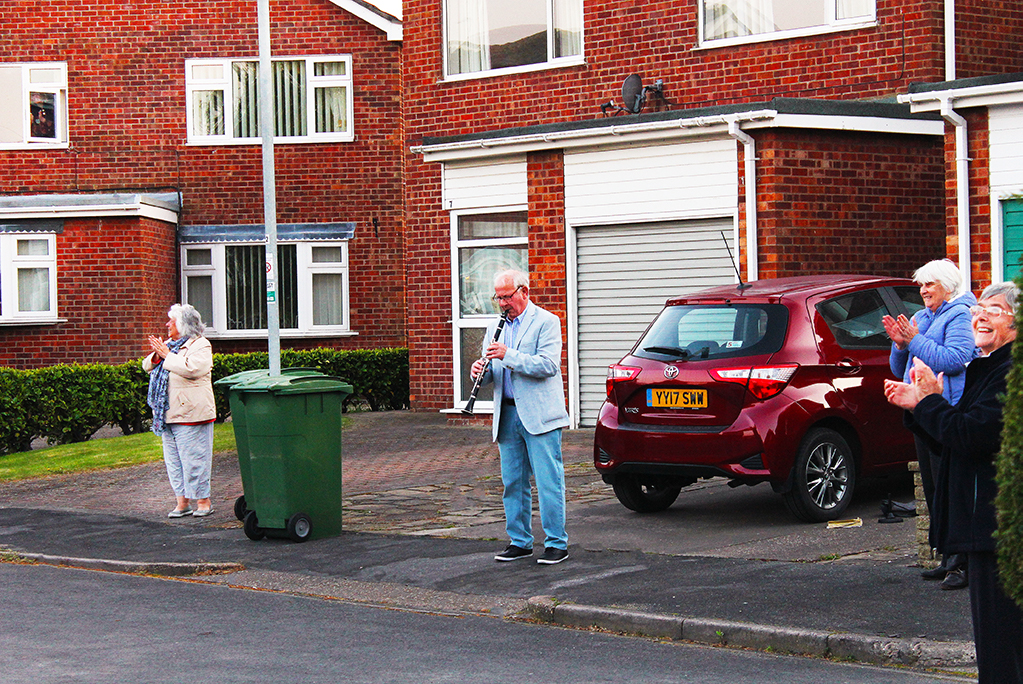 Clap for the nhs on thursday accompanied by clarinet player