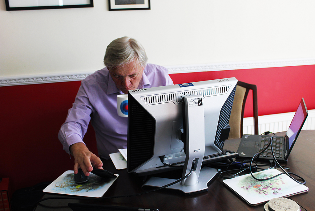 Man working from home on kitchen table
